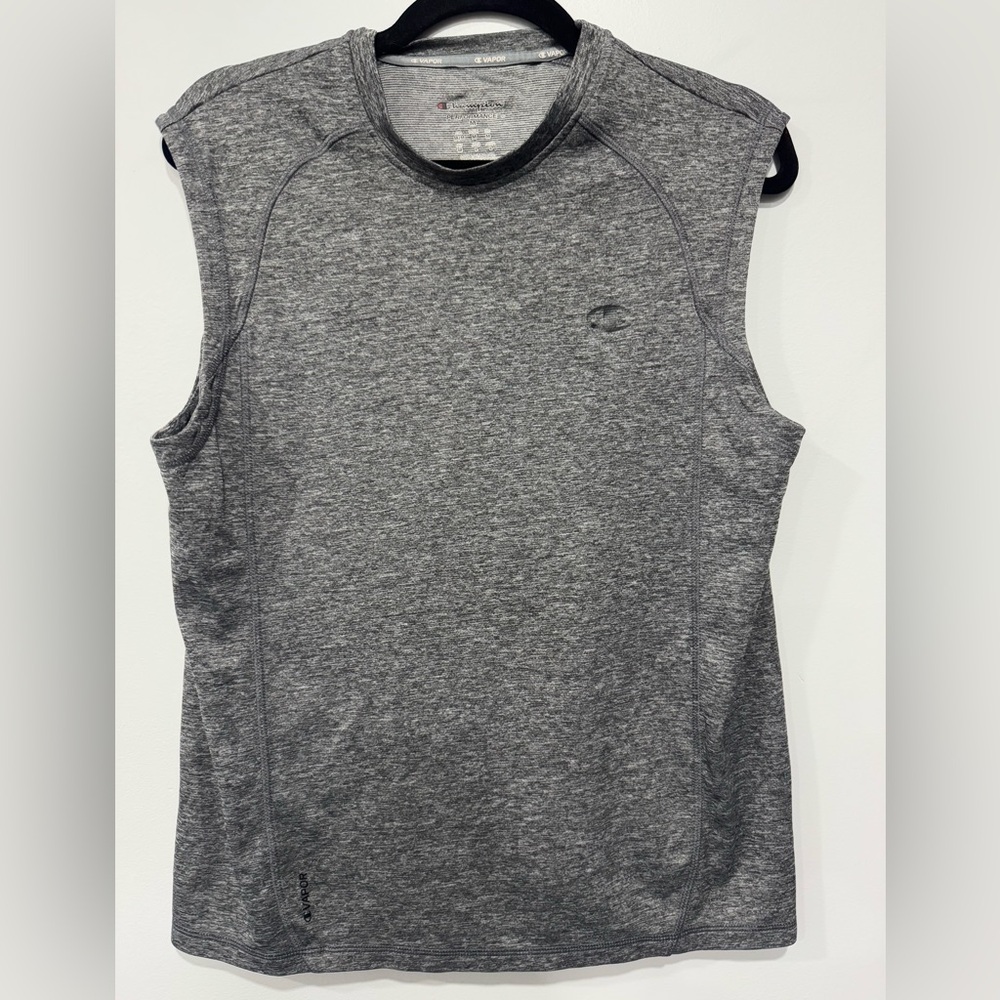 Men’s champion vapor performance‎ grey workout muscle tank top size medium